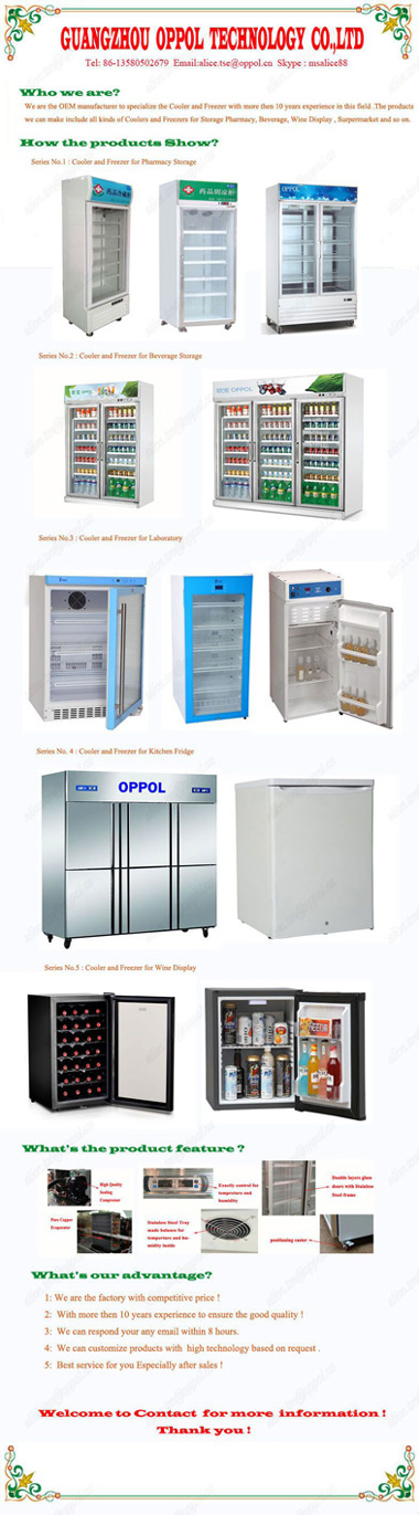 OP-304 Retail Store Beer Drink Cooler Digital Display Temperature and Humidity Freezer For