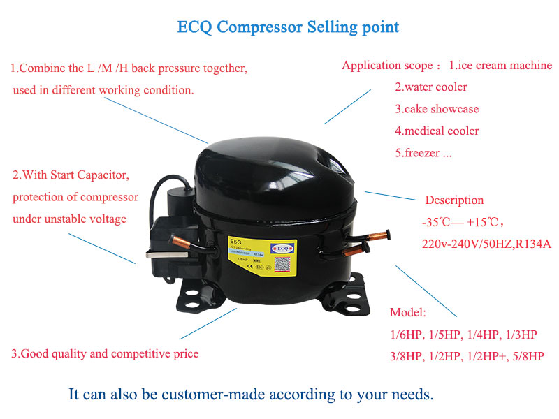 1/2+HP R134A EG15 Refrigerator compressor - Coowor.com